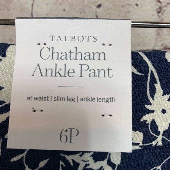 Talbots Chatham Blue Floral Crop Ankle Pants NWOT - Picture 9 of 12
